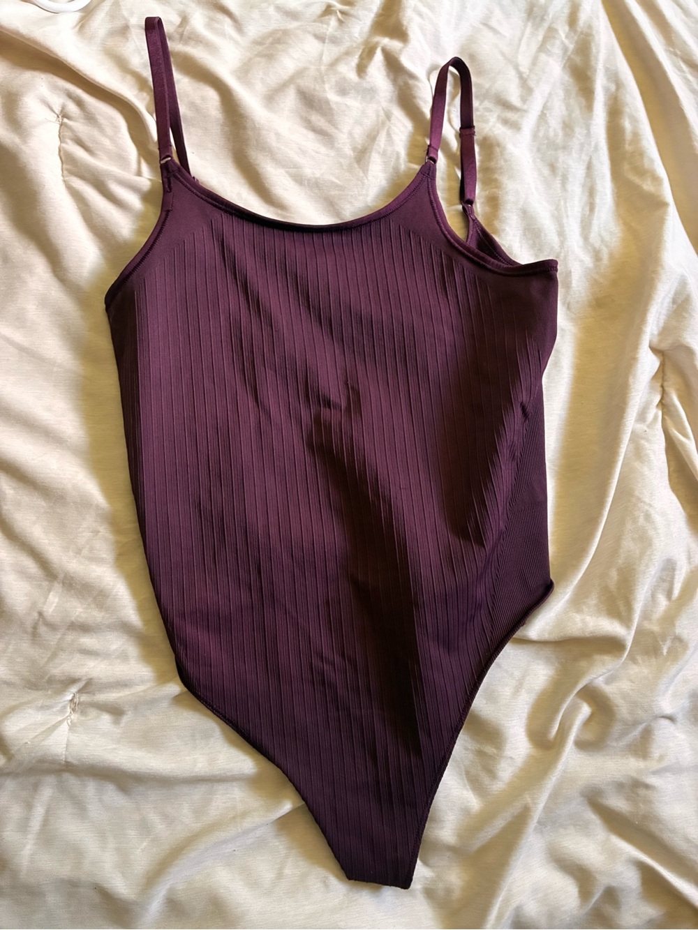 Lululemon Ribbed Scoop Neck Bodysuit in Deep Plum
